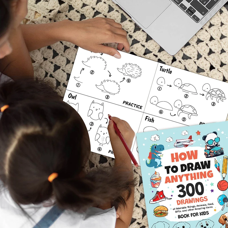 New Book For Kids How To Draw Anything: 300 Drawings Of Adorable Things Animals Food Gifts