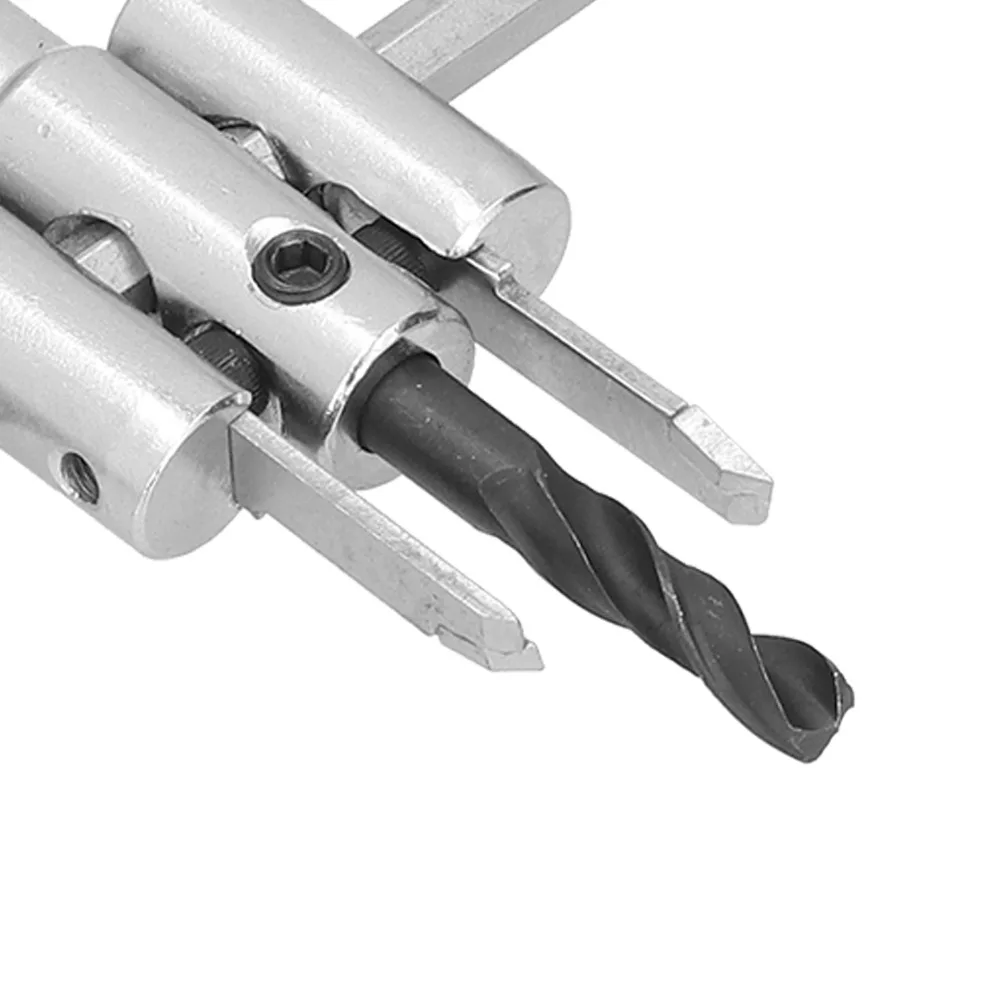 40-300mm Range Adjustable Hole Saw Heavy Duty Adjustable Diameter Circle Cutter Drill Bit Alloy Steel Silver Finish