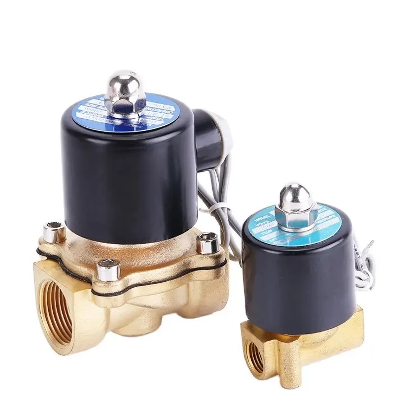 

220V 110V 24V 12V 2W Normally Closed Brass Electric Solenoid Valve For Water Air Oil 1/4" 3/8" 1/2" 3/4" 1" DN8/10/15/20/25/50