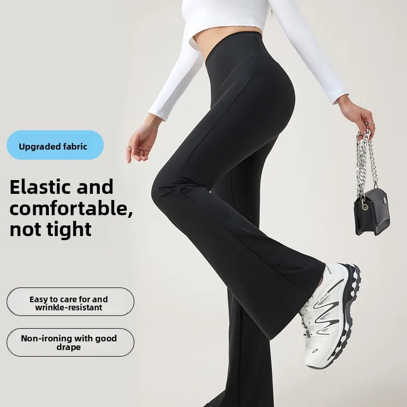 Slim Fit Yoga Pants Women's High Waist Bell Bot Thin Spring Summer Tummy Control Tight Leggings Long Pants Other Material