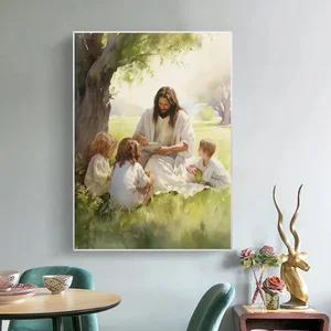 Jesus wandelt über Standard -Aquarell -Kunst, religiöses Plakat, Kreuz Christi Dekoration, schöne Leinwandmalerei 10 Hauptverkaufsreligiöse Bilder - №3