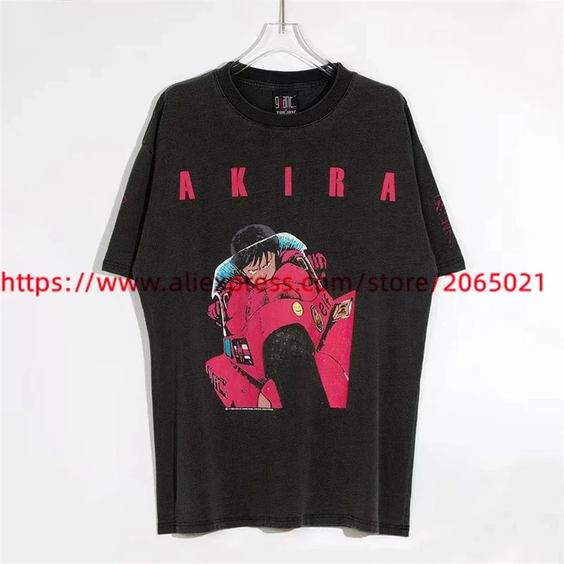 AKIRA Cyberpunk Cartoon Vintage Saint T-Shirt Loose Casual Men And Women Short Sleeve Top Tees