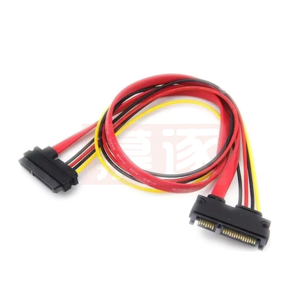 El más nuevo Cable SATA de 30cm y 22 pines macho a hembra, conector de Cable de extensión combinado de alimentación de datos Serial ATA SATA de 7 + 15 pines