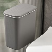 1Pcs New 10L Hanging Trash Can Large Capacity With Lid Garbage Basket Wall Mounted Kitchen Recycling Trash Bin Kitchen Bathroom