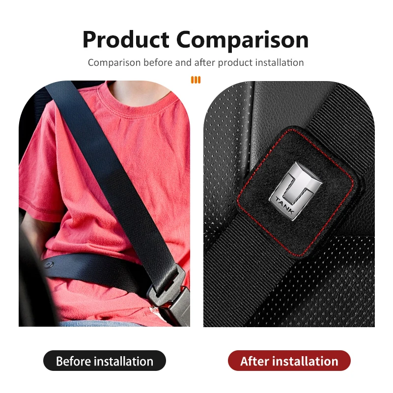 Car Seat Suede Magnetic Safety Belt Clip Square Fixed Limiter For TANK Great Wall Tank Tank 300 2022 2023