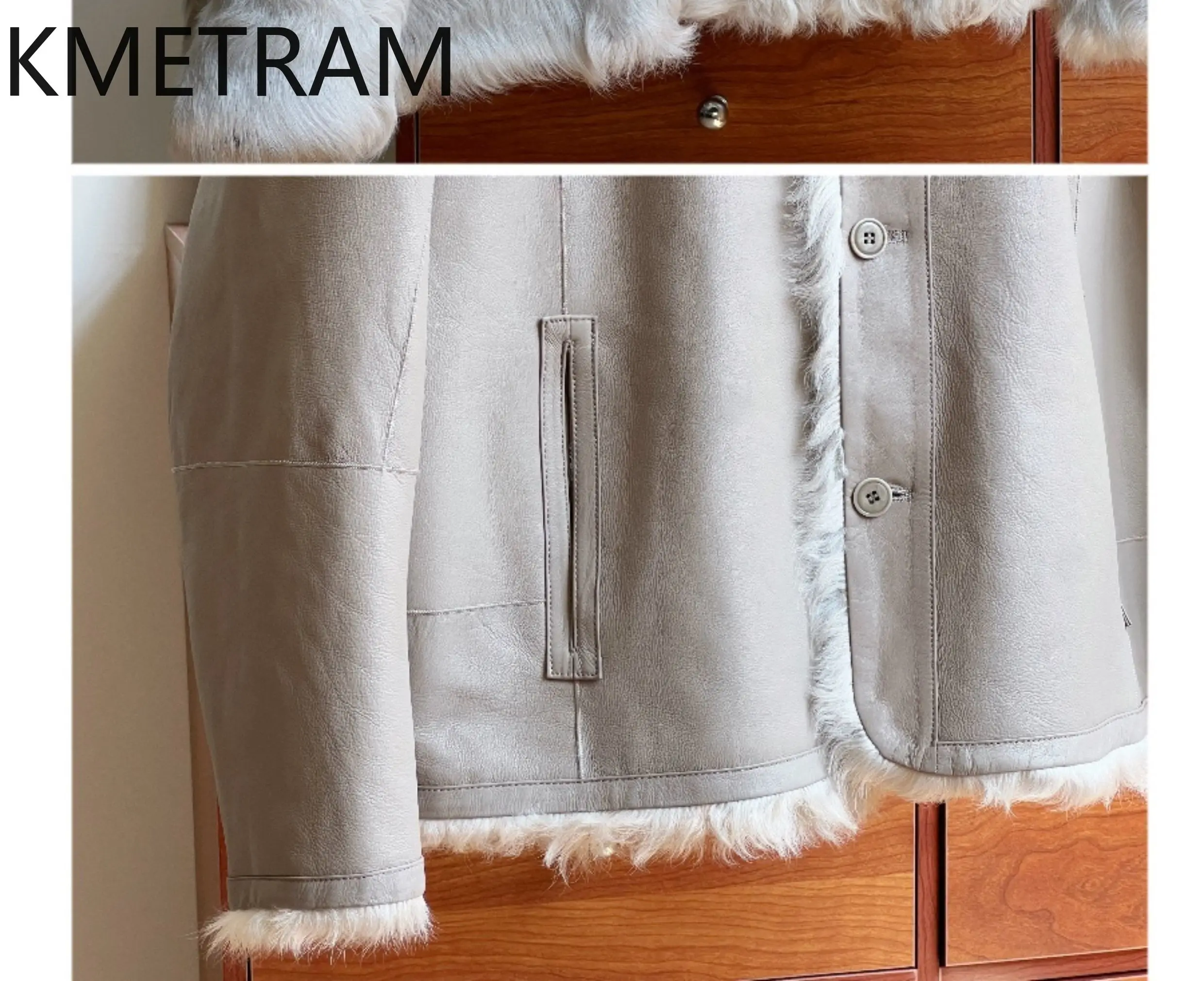 KMETRAM 100% Natural Xiaohu Wool Sheepskin Double Faced Fur Coat Luxury Long Real Fur Jacket Women Winter Clothing 2025 шуба