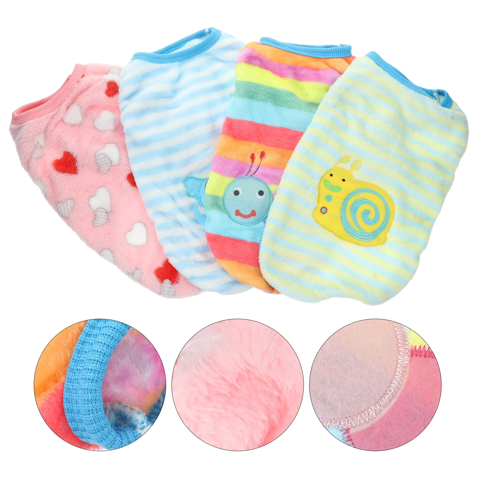 

4Pcs Warm Keeping Pet Vest Small Dog Clothes Flannel Autumn Winter Dog Clothes Pet Supplies Costume Outdoor Cat Vest