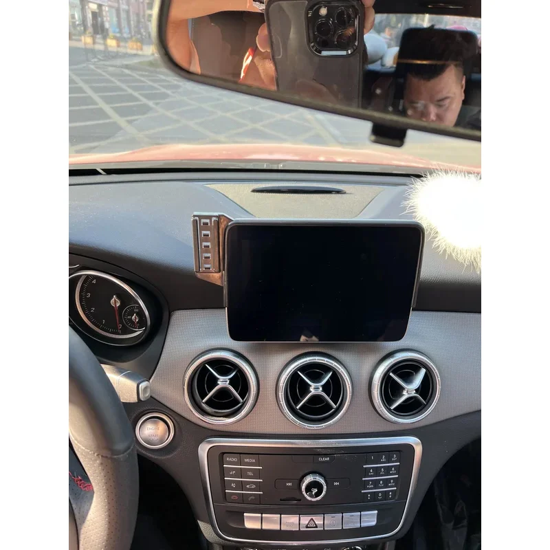 لمرسيدس بنز GLA X156 CLA C117 2016-2019 حامل هاتف الخليوي للسيارة شاشة كتيفة ثابتة قاعدة الجاذبية اكسسوارات السيارات الداخلية #2