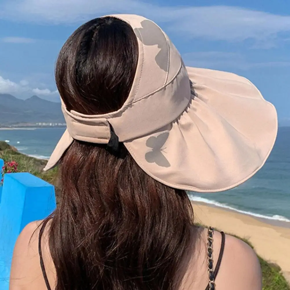 Foldable Beach Hat with Uv Protection Breathable Outdoor Sun Hat for Travel Women’s Wide Brim Sun Bucket Hat Foldable