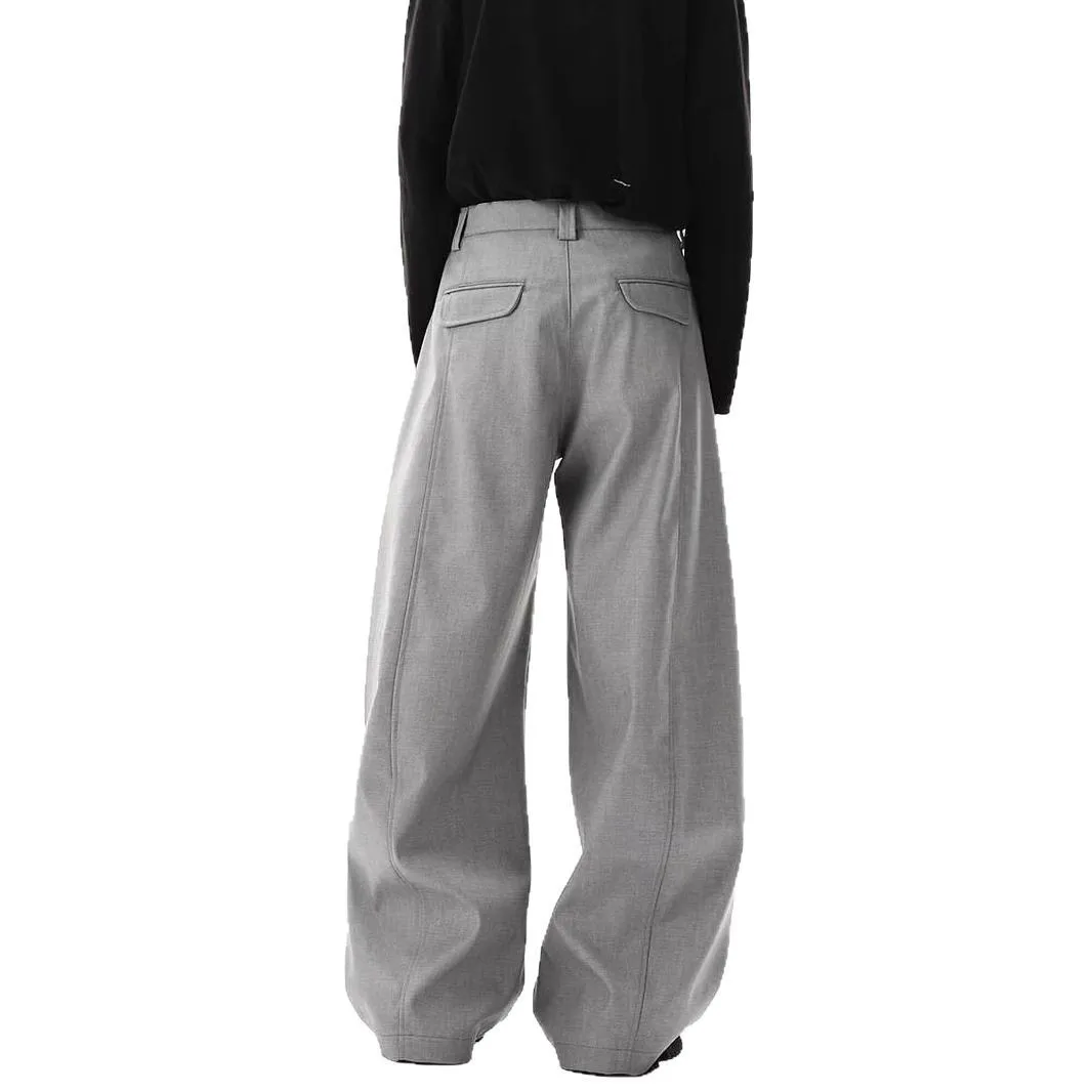 

Men Wide Leg Pants Solid Color Mopping pants Joggers Loose Pleated Casual Trousers Men Streetwear 2026 NEW Fashion Long Pants