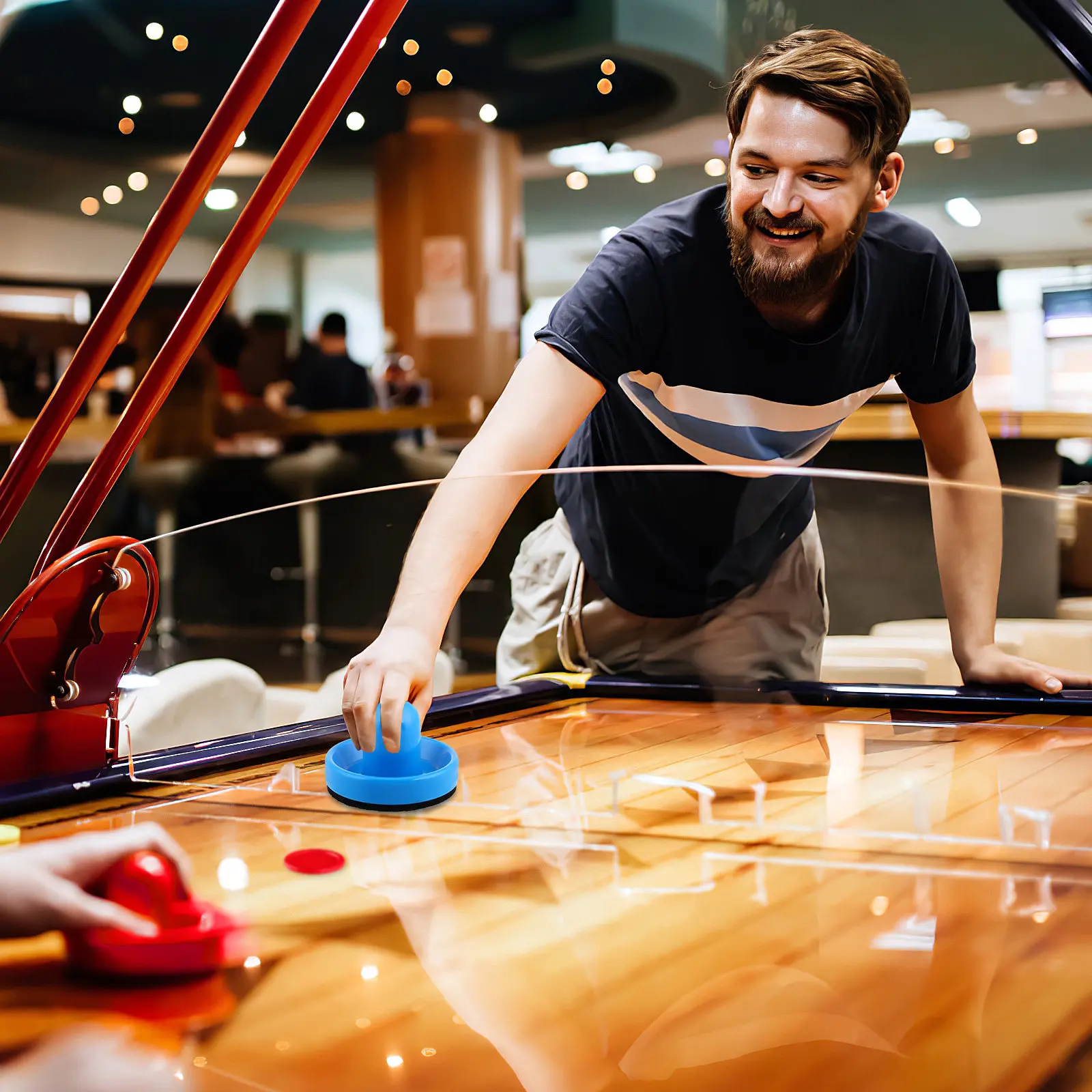 

Air Hockey Plastic Pusher Thick Felt Pad Smooth Sliding Replacement Table Paddle Accessories Air Hockey Tabletop Strikers