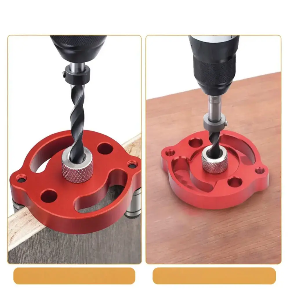 High Precision Woodworking Drill Guide Tool Aluminum Dowel Jig For Furniture Jointing Accurate Hole Locator Punching Set