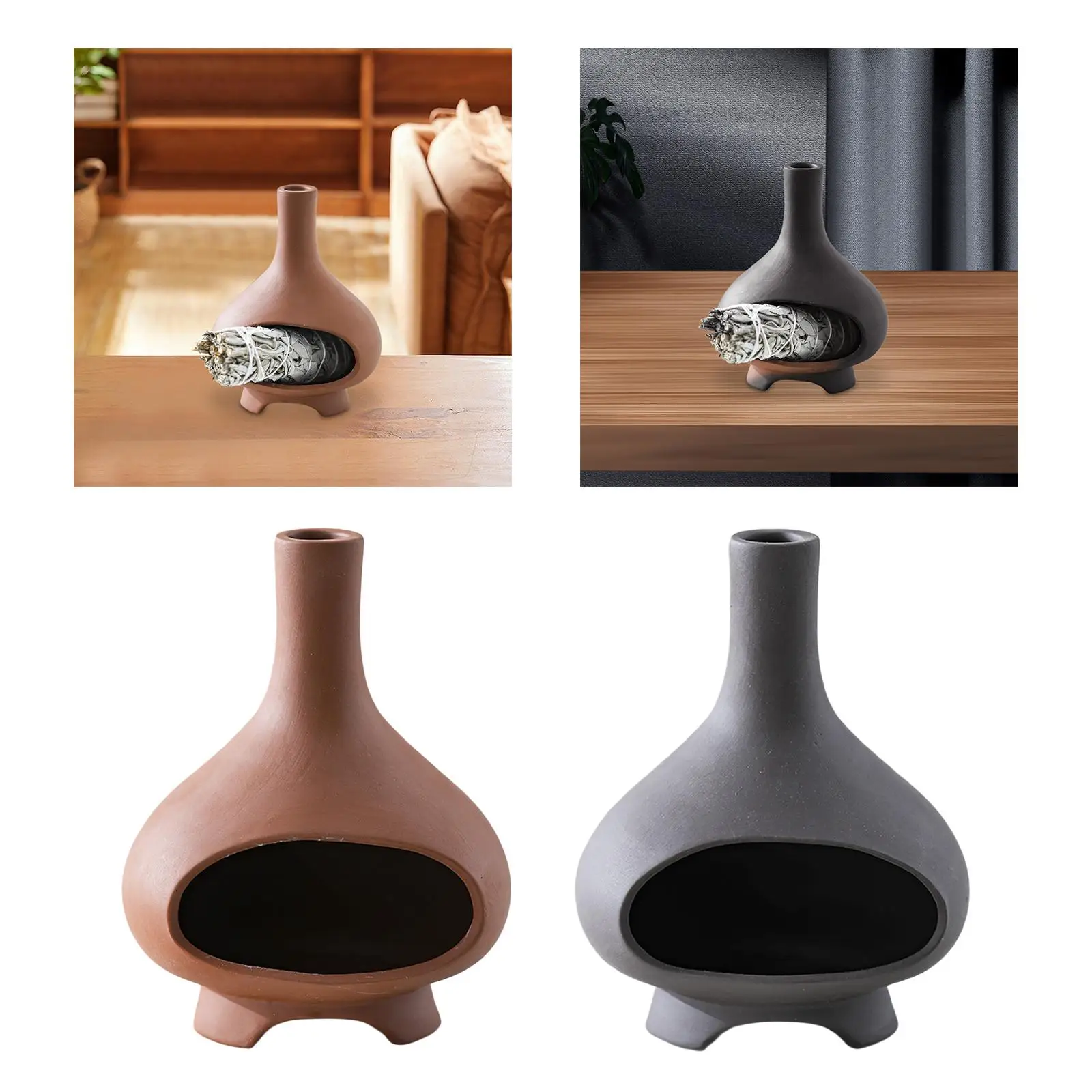 Salbei-Räucherstäbchenhalter, Keramikbrennerständer für Meditation, Brunnen, Büro, Yoga, Zimmer, Tischdekoration