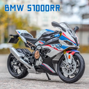 1/12 BMW S1000RR alaşım Diecast motosiklet modeli oyuncak koleksiyonu hobiler shork-emici Off Road Autocycle oyuncak araba çocuk hediyeler