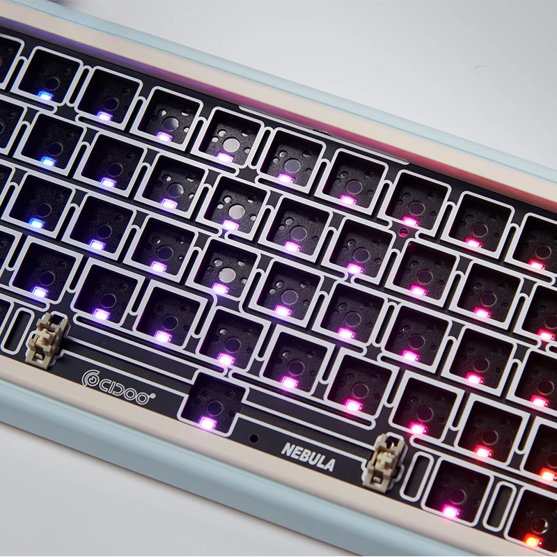 Wireless Bluetooth Mechanical Keyboard 3-Mode Hot Plug RGB Customized Package Pink/blue/purple Game Mechanical Keyboard Office