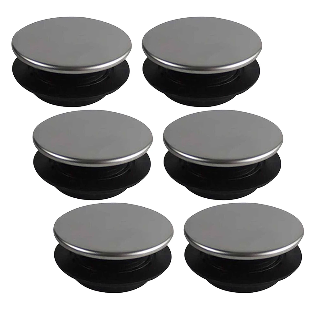 

6 Pcs Sink Hole Cover Countertop Kitchen Cap Soap Dispenser for Space Bathroom Plugs Silver Covers