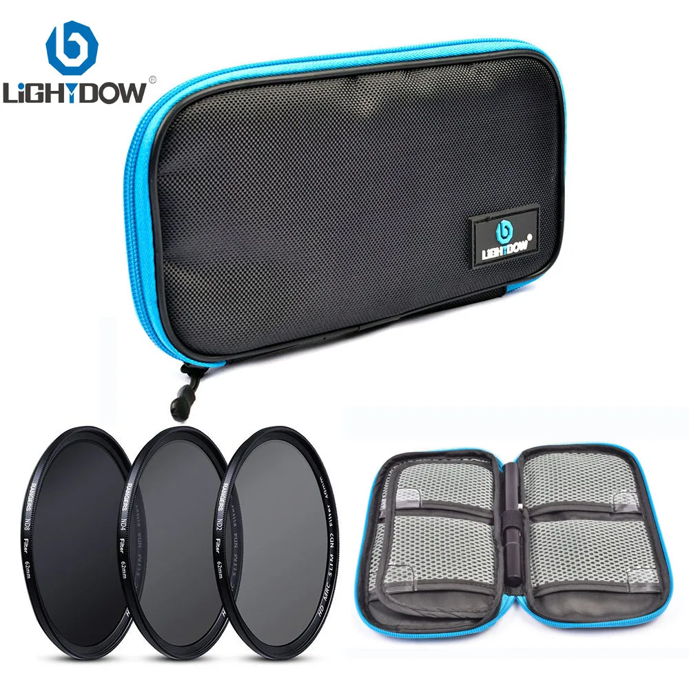 Lightdow-Bolsa de filtro de lente de cámara protectora, estuche de filtros portátil, bolsas a prueba de polvo para filtro de lente de 77mm, 49mm,