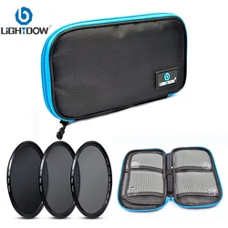 Lightdow-Bolsa de filtro de lente de cámara protectora, estuche de filtros portátil, bolsas a prueba de polvo para filtro de lente de 77mm, 49mm, 82mm