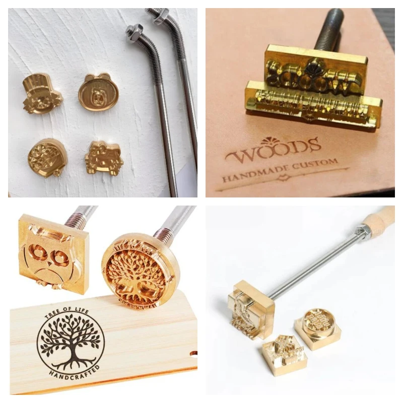 

Personalized Branding Iron Heating Brass Embosser Seals Custom Embosser Stamp LOGO Cake Hamburger Steak Bread Leather Wedding Pa