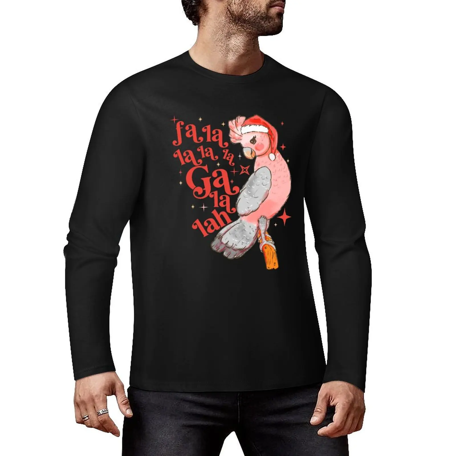 Australian Funny Christmas Holidays Cute Galah Bird Falala Long T-Shirt Blouse custom t shirts oversized t shirts for men