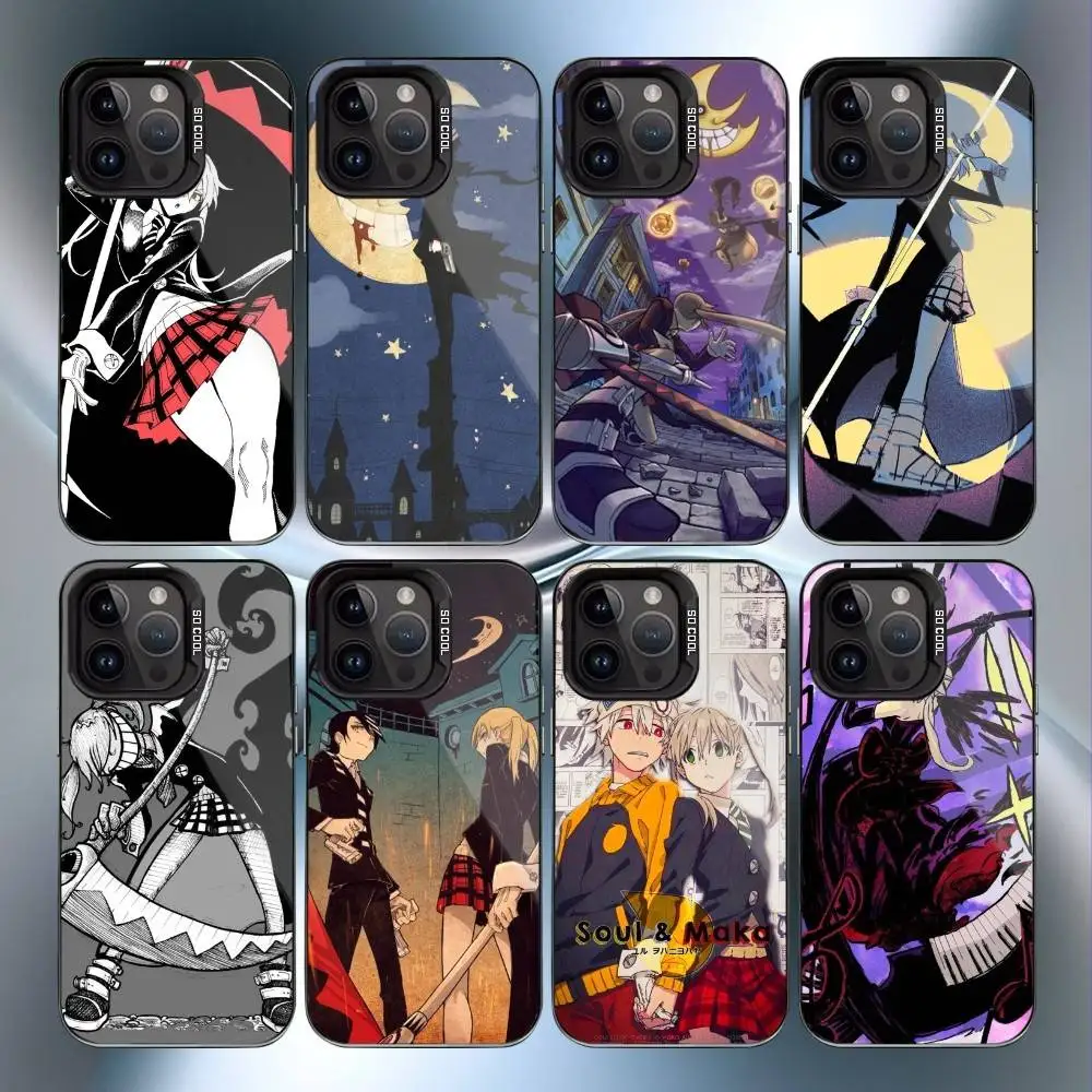 

Anime S-Soul Eater Phone Case For iPhone17,16,15,14,13,12,11 Plus,Pro Max Black Candy Matte Shockproof Cover