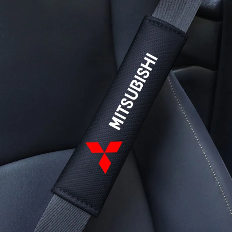 Car Safety Belt Shoulder Pad Safety Strap Cotton Flannel Cover for Mitsubishi Lancer ASX Outlander Pajero Evolution Accessories