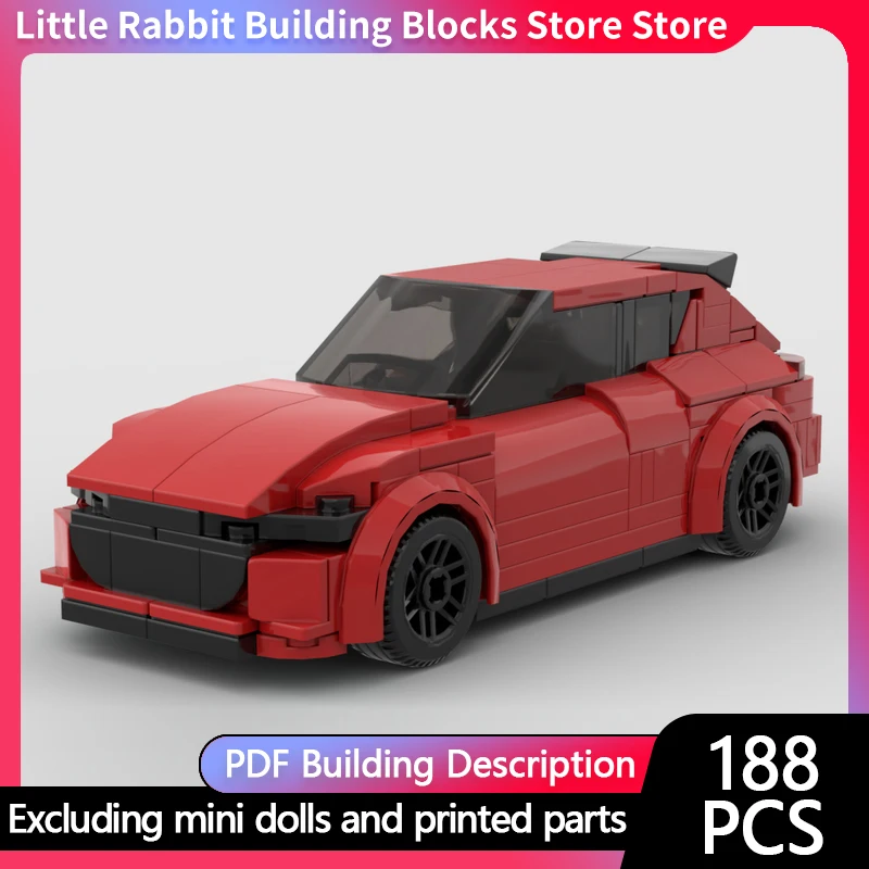 Speed Racing Car Model MOC Building Bricks BP Compact Sedan Modular Technology Children Holiday Gifts Assemble Toys Suit