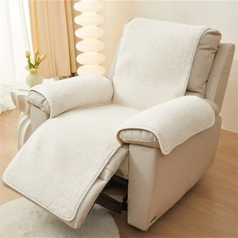 Soft Plush Recliner Armchair Cover Non-Slip Lazy Boy Sofa Covers Thicken Single Couch Case Relax Chair Slipcover Washable Home