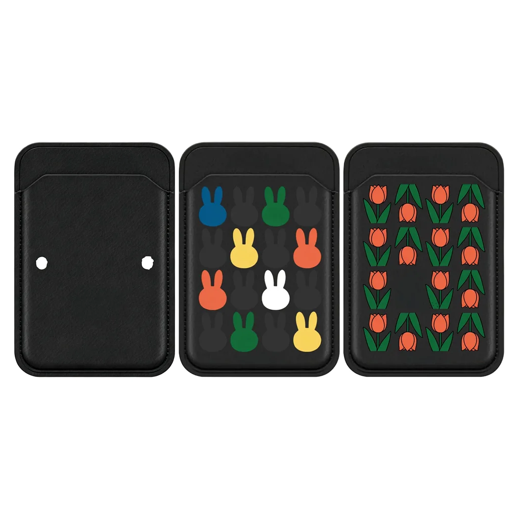 

Flower Black PU Leather Magnetic Card Holder for IPhone Galaxy S Mobile Phone Accessories