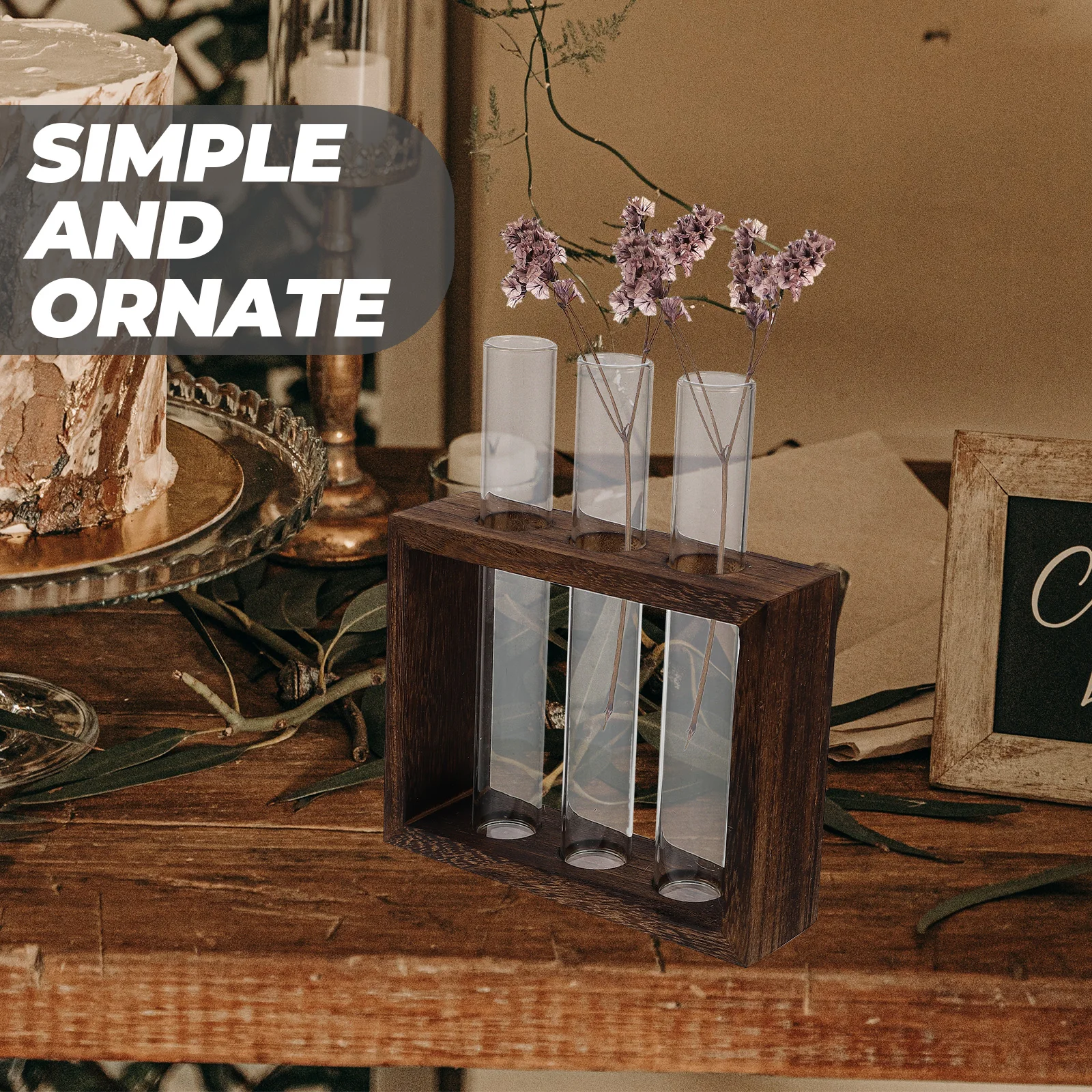 

Glass Test Tube Vase Set Detachable Tubes Wood St Plant Terrarium Indoor Flower Arrangement Vases Test Tubes Propagation