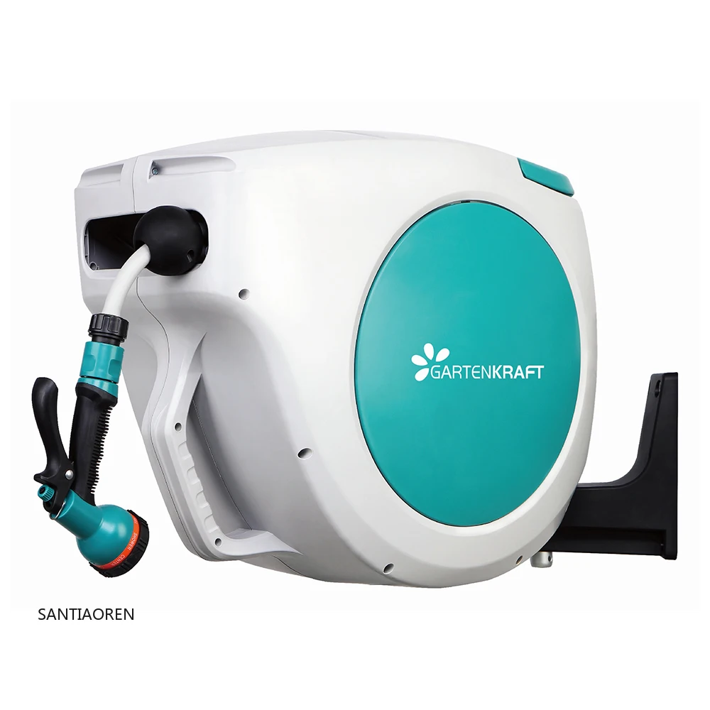 

2025Automatic Rewind Wall Mounted Water Hose With Sprayer Nozzle Swivel Bracket Slow Retraction Retractable Garden Hose Reel