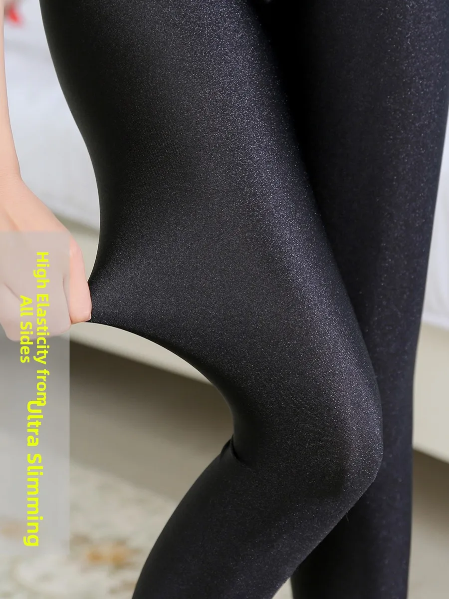 光沢のある薄い女性用ベースレイヤーパンツ春夏アウトドアウェアブラ7/9丈タイトスリムSOS接続パンツ