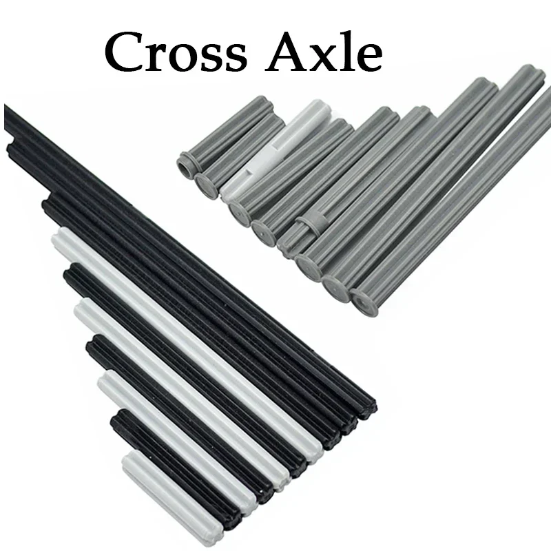 Technical Building Blocks Bulk Accessories MOC Parts Cross Axle sticks Rod Shafts connector Bricks Car Model Kits  Kids Toys