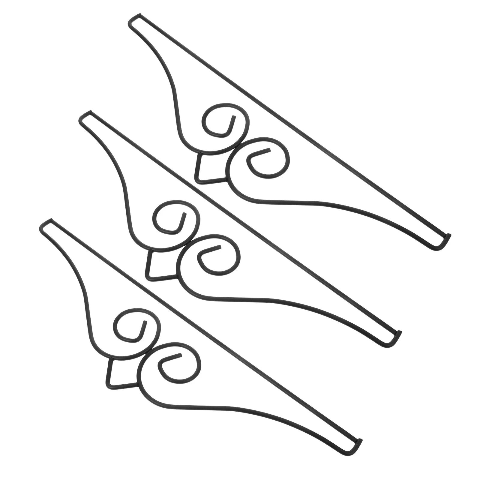 Garden Flag Holders 3 Piece Black Metal Railing Clamp Set for Wood Iron PVC Fences and Balconies