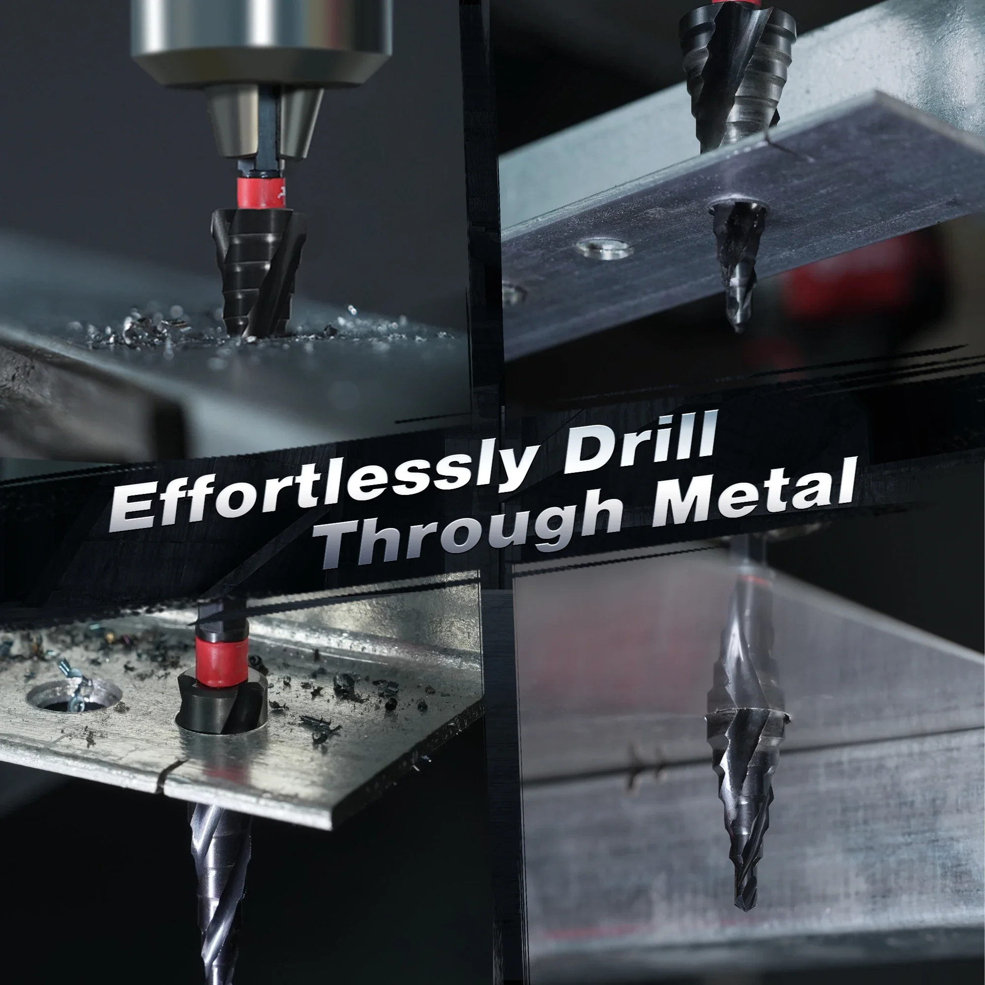 EZARC 3PCS Step Drill Bit for Metal, Stainless Steel, Aluminum, Plastic, 1/8"-7/8" AlTiN Coated M35 Cobalt Unibit Step Drill Bit