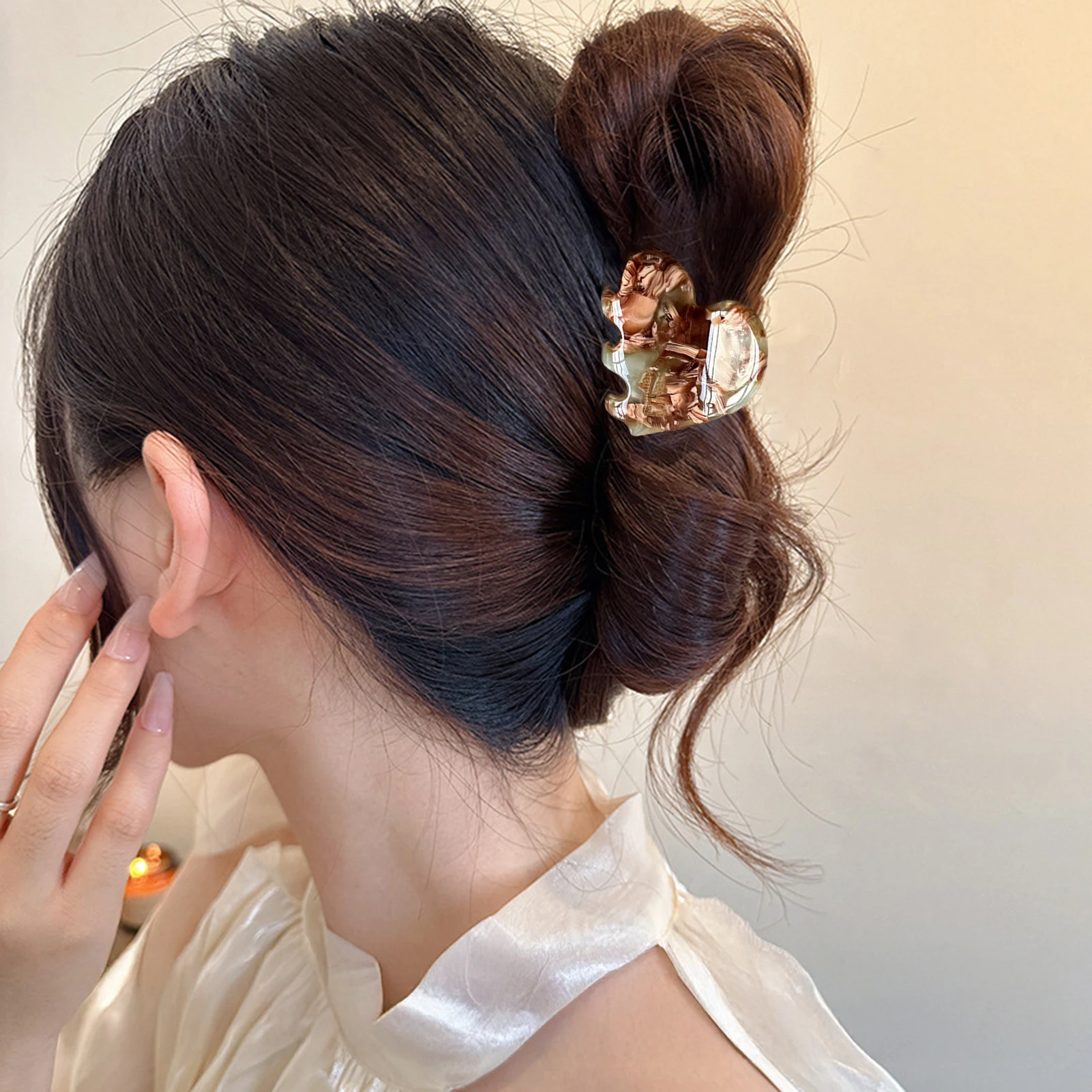 Mini fermagli per capelli da 3,5 cm Granchi per capelli in acetato per le donneCute amore Fermagli per capelli a forma di cuore Accessori per capelli francesi per ragazze Forcine