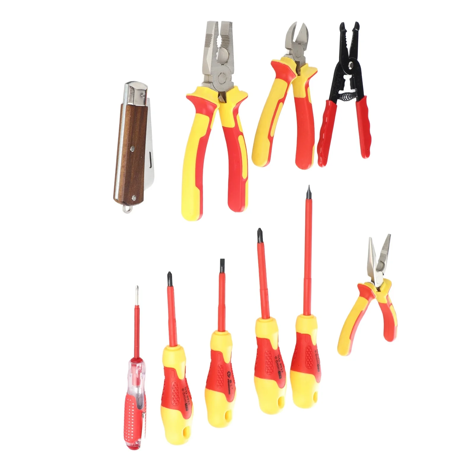 10 Pcs Insulated Electrician Tool Set with Slotted Cross Head Tip Electrician Screwdriver Set