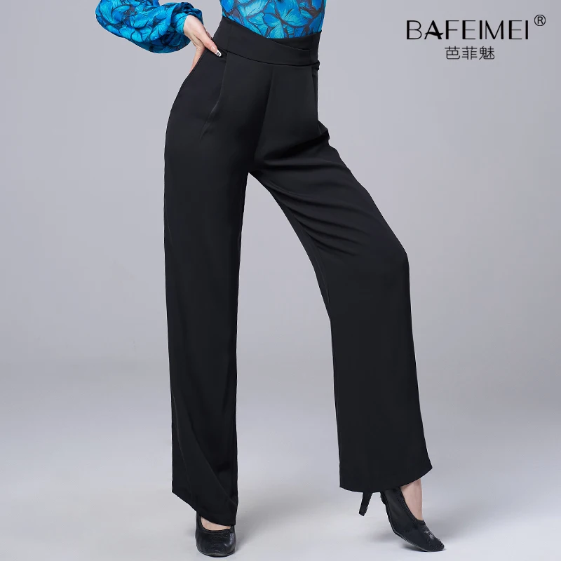 2023 Modern Dance Pants Women's New Latin Dance Ballroom Dance Ballroom Dance Waltz Pants High Waist Practice Pants 2038