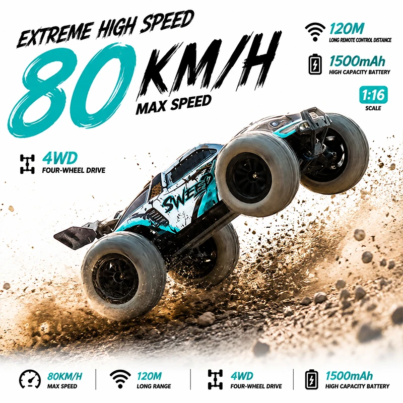 New SCY 16102Pro 1:16 80KM/H 4WD RC Car LED Light High Speed Drift Monster Truck Vs Wltoys 144001 Christmas Thanksgiving Gifts