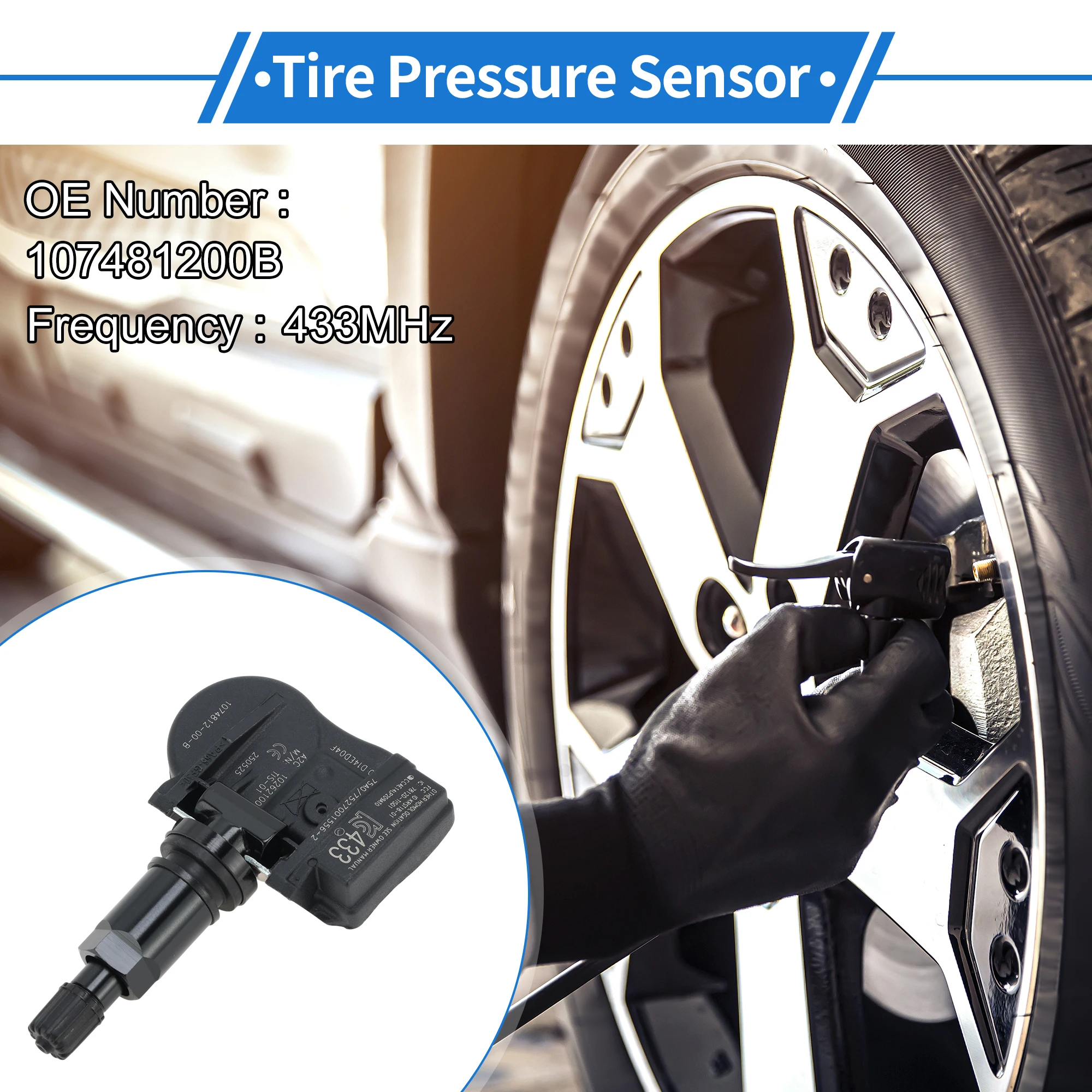 

Motoforti Tire Pressure Sensor TPMS Sensor No.107481200B for Tesla Model 3 2018-2021