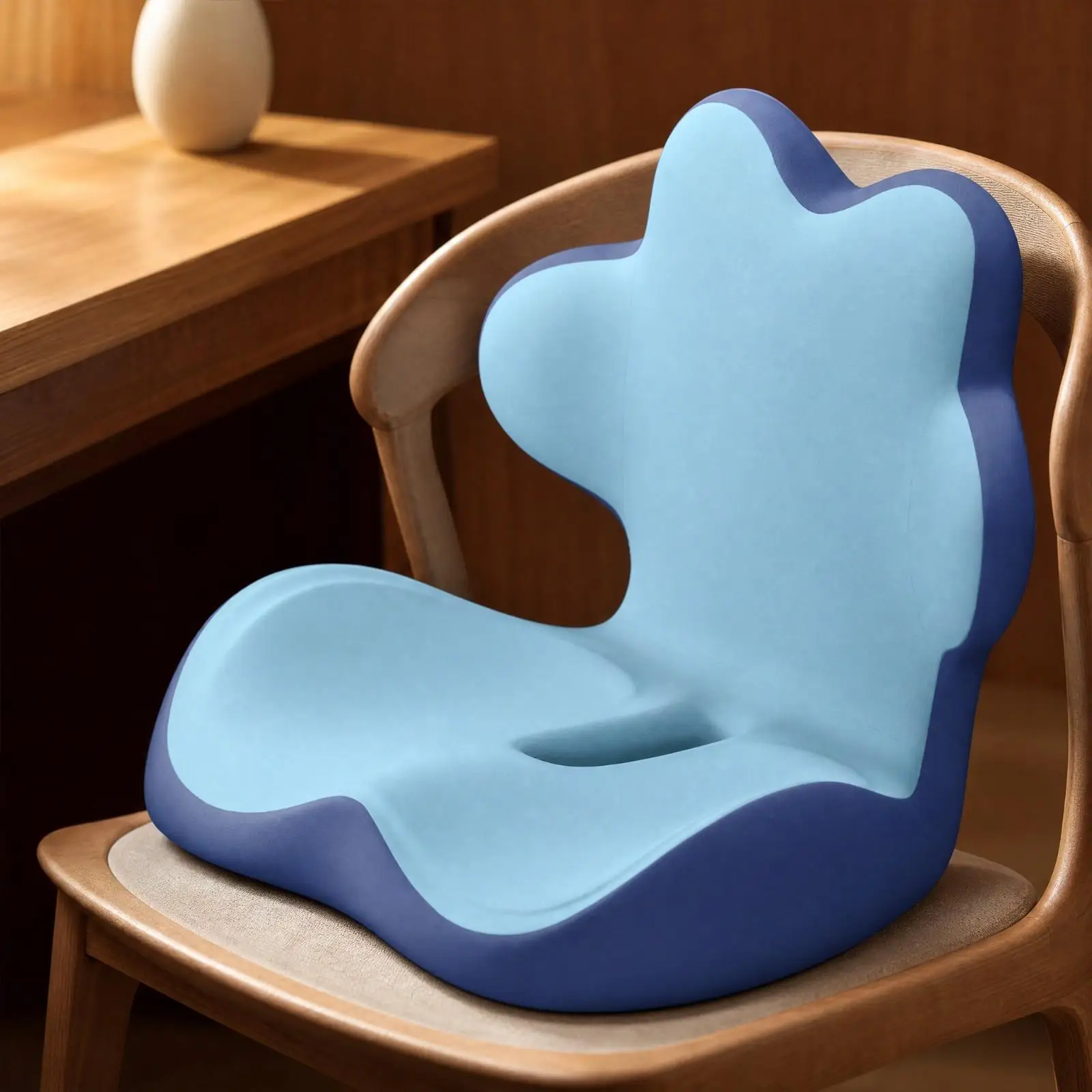 Office Seat Cushion with Central Opening Ventilation Memory Foam Pressure Reducing Back Pad