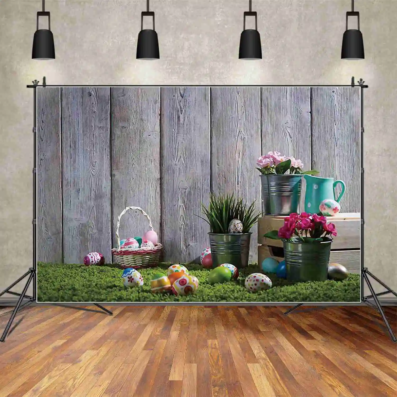 MOON.QG Easter Day Photography Backdrop Cabin Bunny Carrot Photozone Background Children Photo Studio Photobooth Props