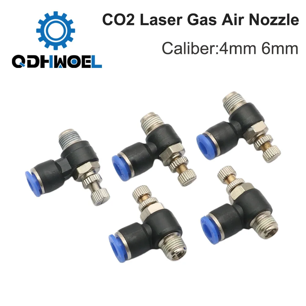 QDHWOEL 2PCS CO2 Laser Gas Air Nozzle 4mm 6mm For CO2 Laser Head For Laser Engraving Cutting Machine
