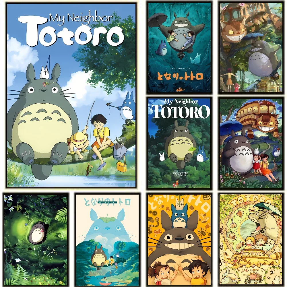 1PC Anime My Neighbor Totoro Cartoon Cute Poster Paper Print Home Living Room Bedroom Entrance Bar Restaurant Cafe Art Painting