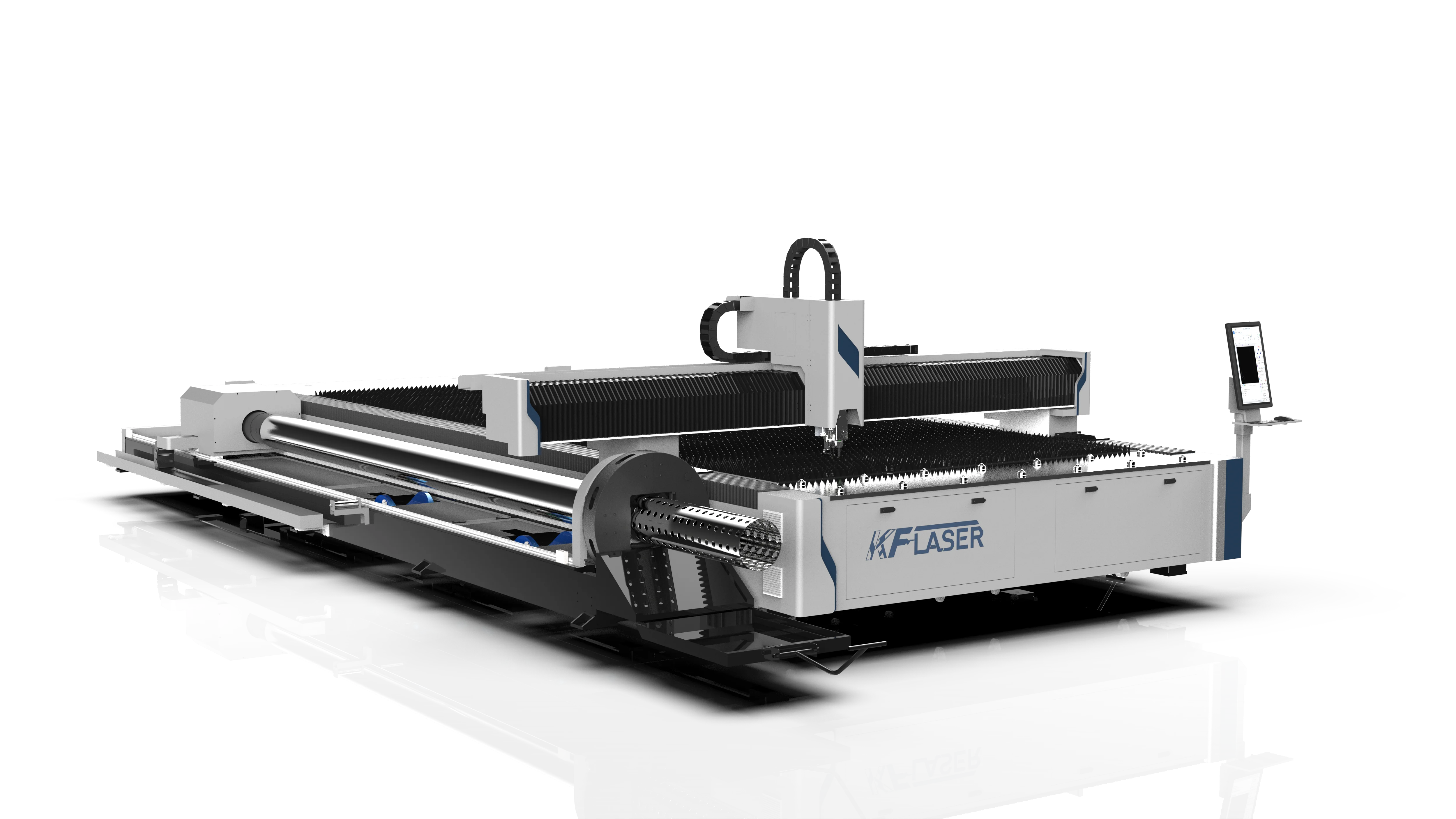 Single Platform Metal Plate and Tube Fiber Laser Cutter From KF Laser