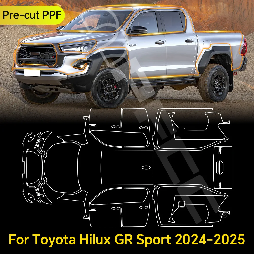 

For Toyota Hilux GR Sport 2024-2025 Pre-cut PPF Clear Bra TPU Anti-Scratch Paint Protection Film Resistant Invisible Repairable