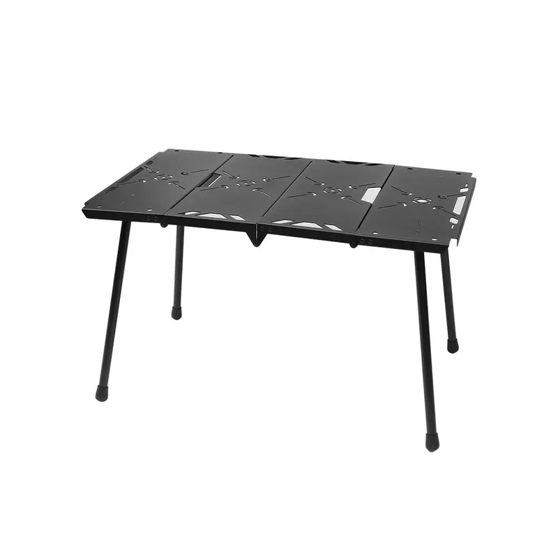 Portable Aluminum Alloy Folding Table Lightweight Outdoor Camping Picnic Desk Four Fold Tactical Field Gear for Motorcycle