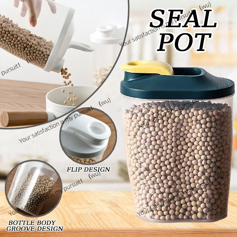 Grain sealed tank 1000/1500 ml, large capacity sealed plastic storage box, household dry food container