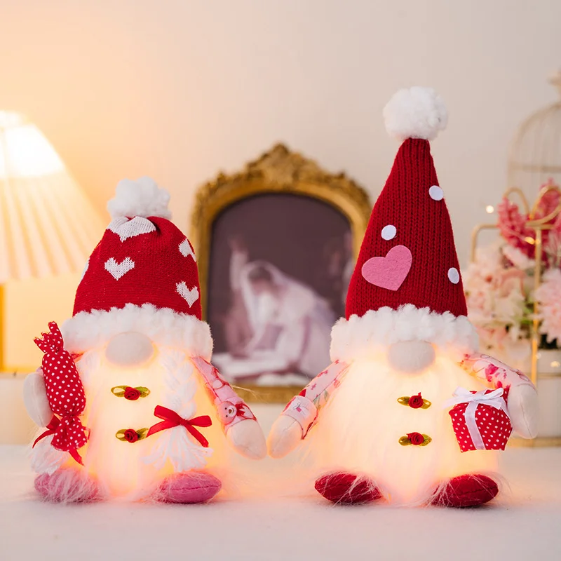 Valentine's Day Faceless With Illuminated Hat Handmade Ornaments Handmade Festive Ornaments