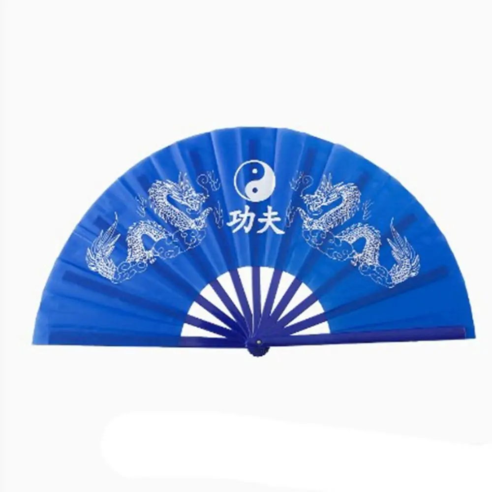 34cm Chinese Tai Chi Yoga Kung Fu Fan 10 Styles Plastic Bone Dance Performance Fan Chinoiserie Gift Hand Folding Stage Fan